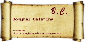 Bonyhai Celerina névjegykártya